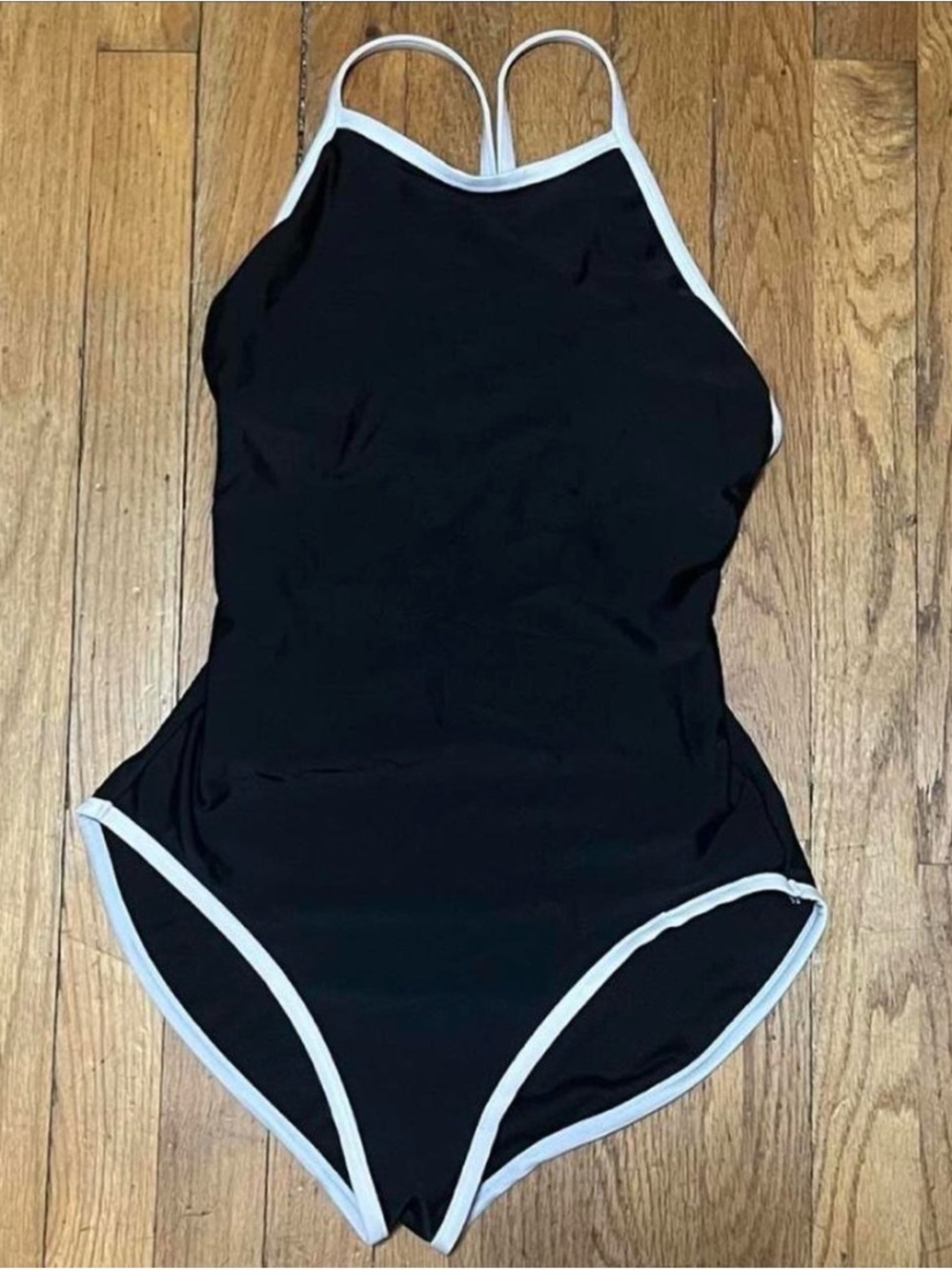 Never Used-Target Black One-Piece Swimsuit with White Trim